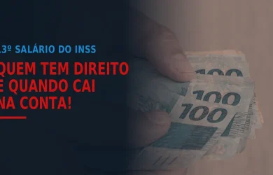 Mãos segurando notas de 100 reais, ilustrando o 13º salário do INSS